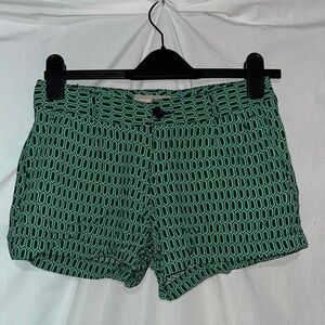Banana Republic Green black & white Geometric Print Shorts size 0